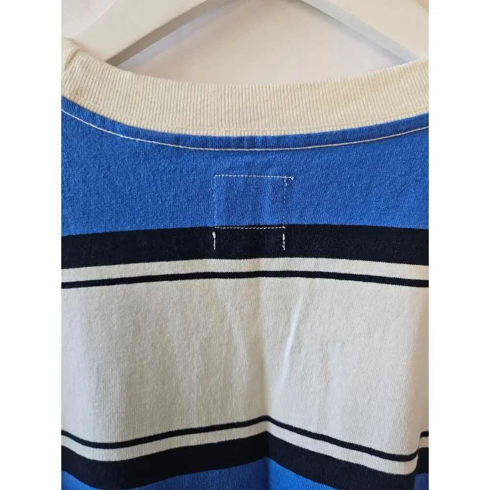 Levi's Oversized Baggy Shirt Striped Blue White Medium